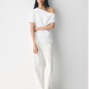 Aritzia Interlock cotton script top